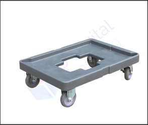 עגלה פלסטית לטרמופורט – צבע אפור (מידות: 53×53×7 ס