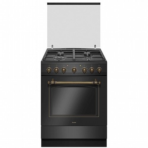 תנור משולב כיריים גז  Sauter סאוטר דגם Rustic 7020B שחור | יבואן רשמי