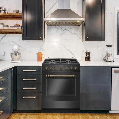 תנור משולב כיריים גז  Sauter סאוטר דגם Rustic 7020B שחור | יבואן רשמי