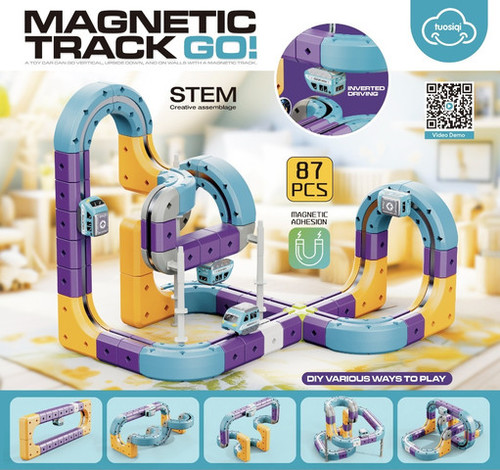 מסלול רכבת מגנטי 87 חלקים Magnetic Track Go  