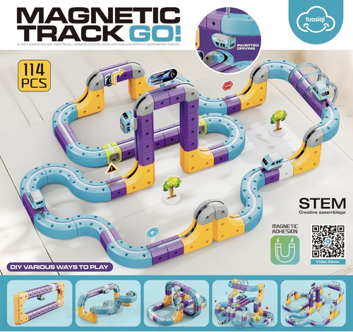 מסלול רכבת מגנטי 115 חלקים Magnetic Track Go  