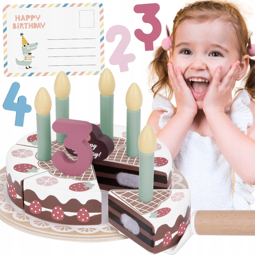 ערכת עוגת יום הולדת מעץ 20 חלקים