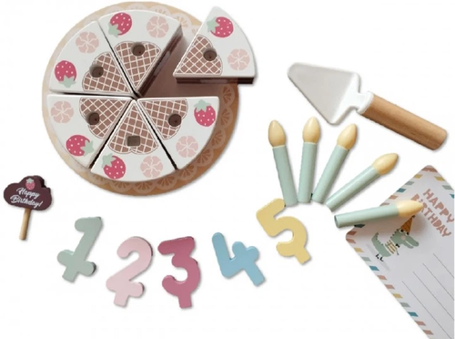 ערכת עוגת יום הולדת מעץ 20 חלקים
