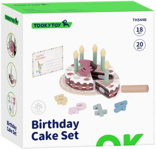 ערכת עוגת יום הולדת מעץ 20 חלקים
