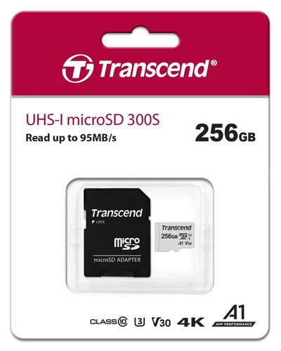 כרטיס ומתאם Transcend  MICRO 300S 256GB