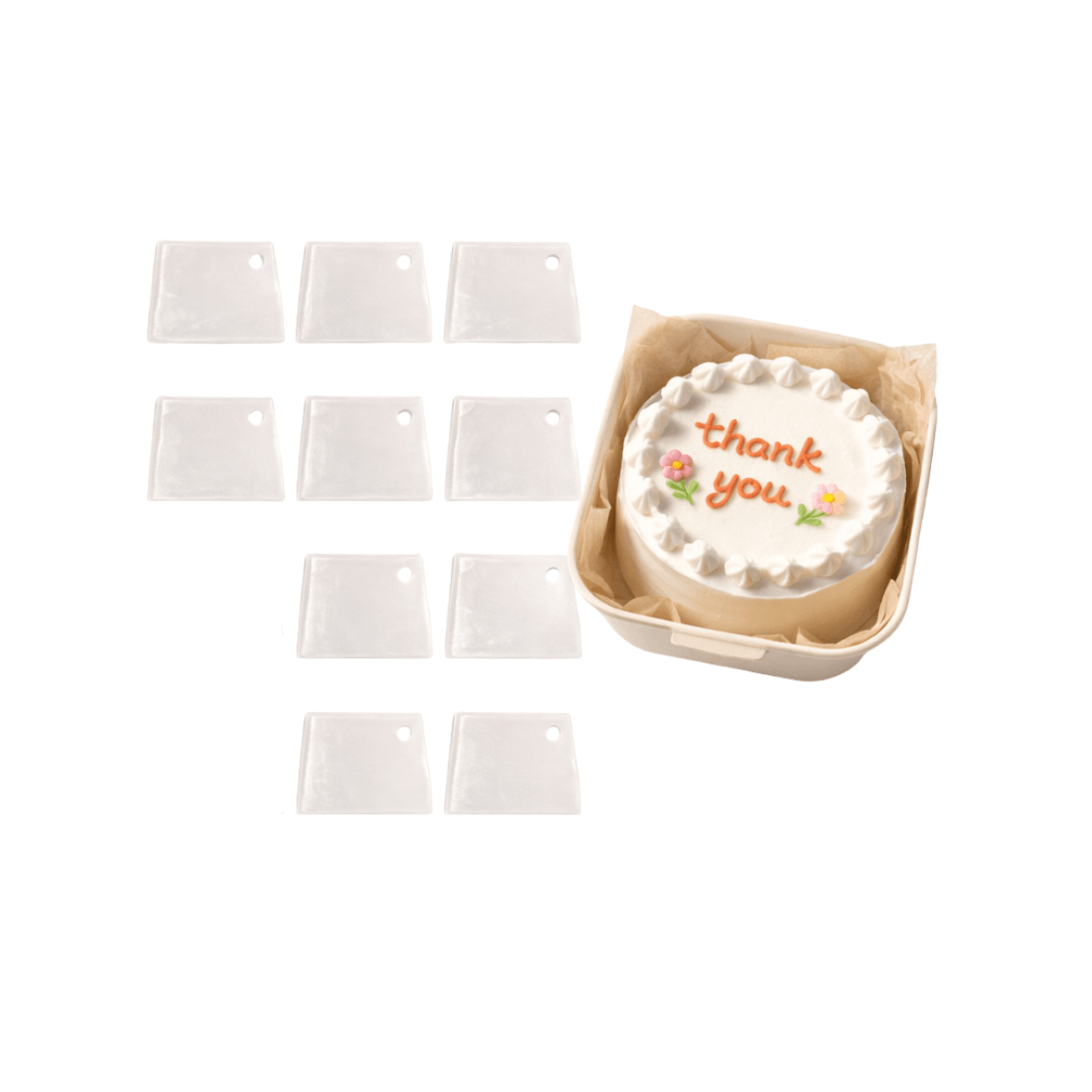 10 יחידות קלף פלסטיק קטן לבן 10 ס"מ