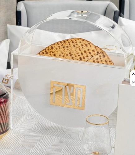 קופסא למצות אקריליק עגול
