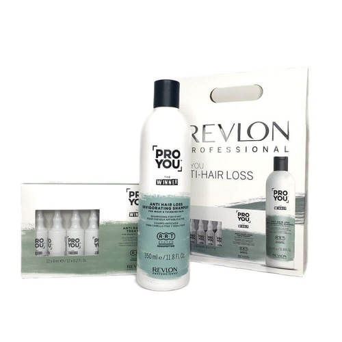 ערכה למניעת נשירה אמפולות + שמפו רבלון REVLON PRO YOU