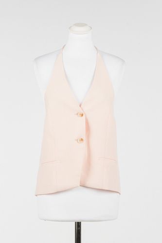 Linen blend halter waistcoat