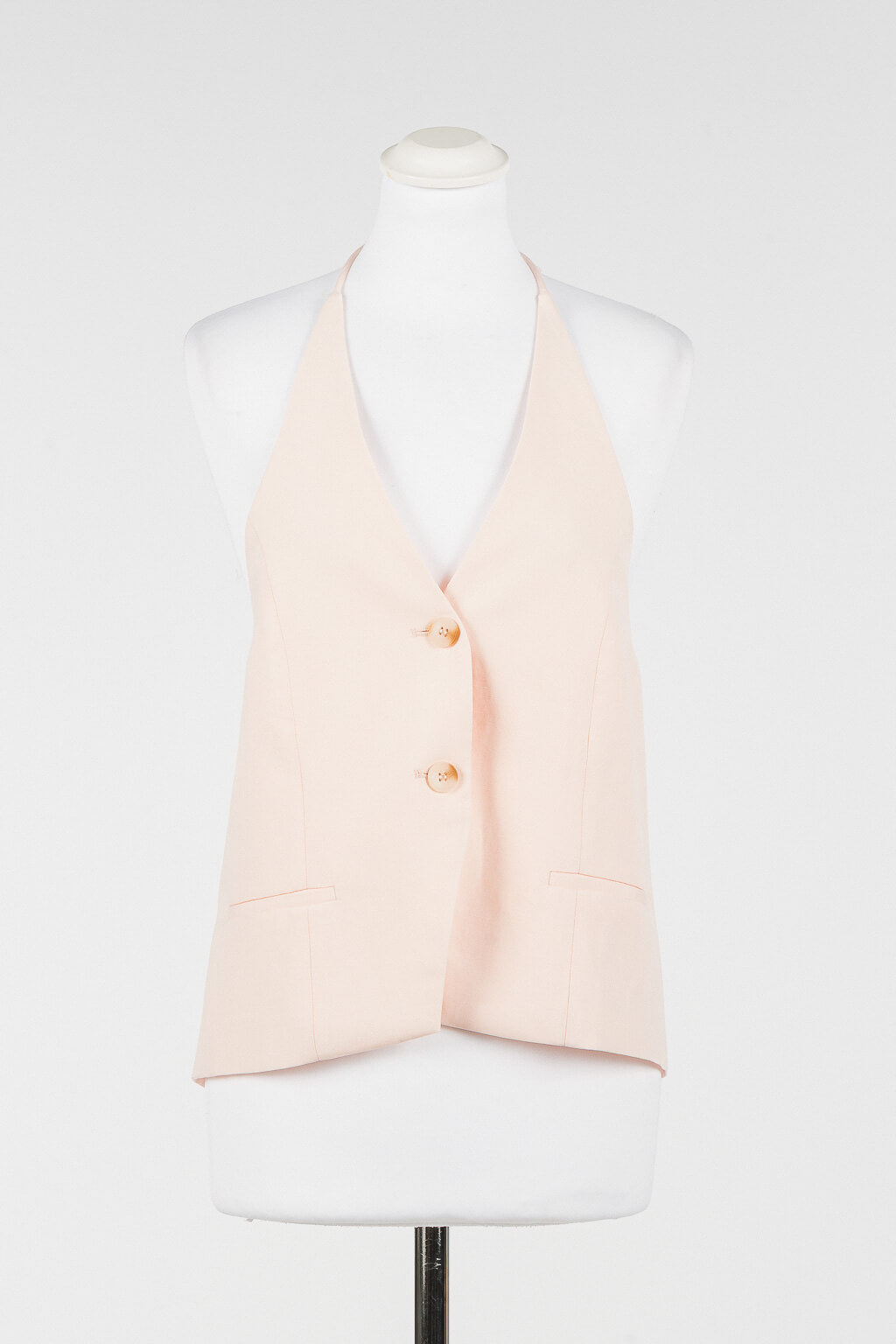 Linen blend halter waistcoat