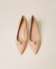 Mid heel leather court shoes