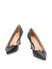 Mid heel leather court shoes
