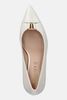 Mid heel leather court shoes