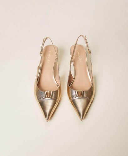 Leather sling backs PLATINO
