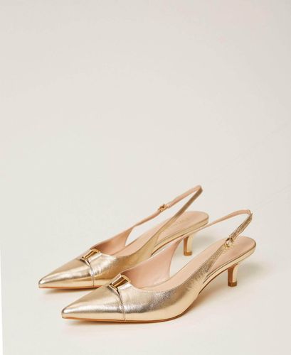 Leather sling backs PLATINO