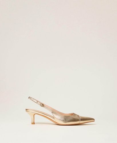 Leather sling backs PLATINO
