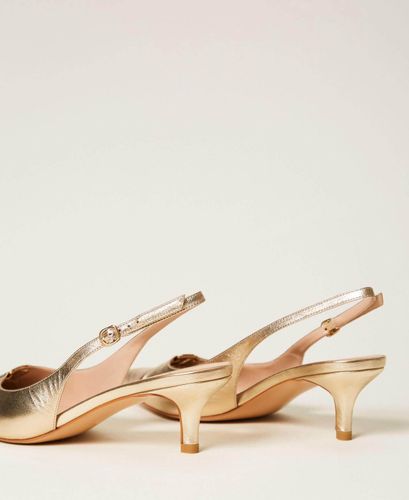 Leather sling backs PLATINO