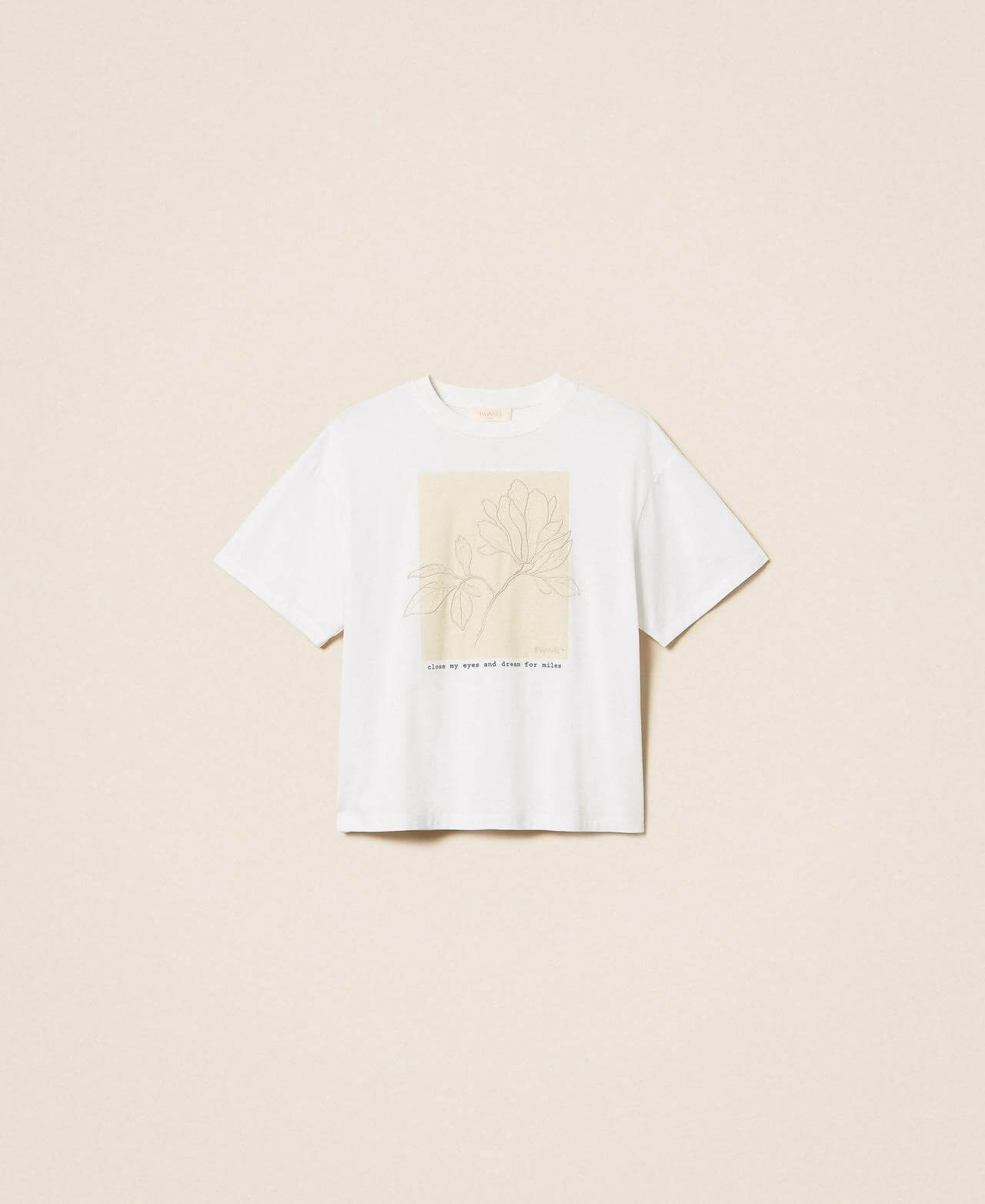Regular T-shirt with print and embroidery