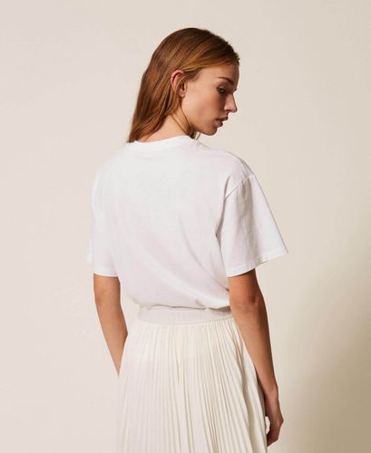 Regular T-shirt with print and embroidery
