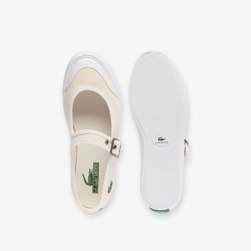 נעלי LACOSTE מידות 36-40.5 לנשים בגוון שמנת
