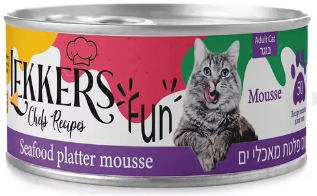 מעדן לקרס לחתולים מוס פלטת פירות ים 185 גרם - Lekkers Seafood Platter Wet food for Cats