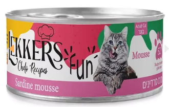 מעדן לקרס לחתולים מוס סרדינים 185 גרם - Lekkers Sardines Mous Wet food for Cats