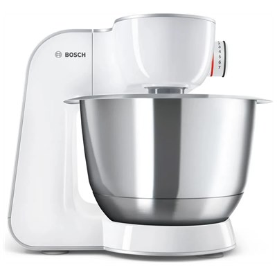 מיקסר משולב מעבד מזון 3.9 ליטר Bosch MUM58200 - צבע כסוף+לבן - שנתיים אחריות יבואן רשמי BSH