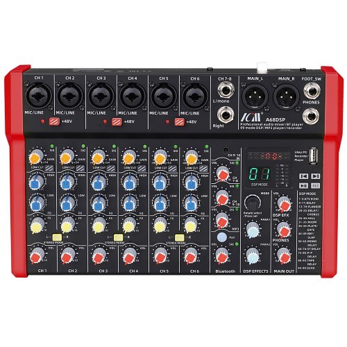מיקסר 10 ערוצים עם אפקטים ICM MIX A68DSP