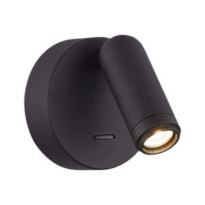 ספוט קיר לקריאה+ מפסק שבת 3.6W אינדקס ניסקו אור חם בסיס עגול שחור/לבן INDEX