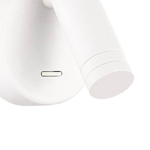 ספוט קיר לקריאה+ מפסק שבת 3.6W אינדקס ניסקו אור חם בסיס עגול שחור/לבן INDEX