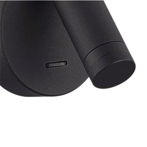 ספוט קיר לקריאה+ מפסק שבת 3.6W אינדקס ניסקו אור חם בסיס עגול שחור/לבן INDEX