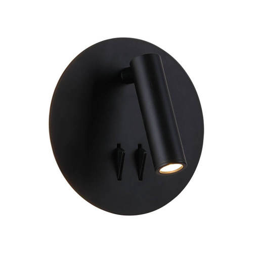 ספוט קיר לקריאה עם הילה אחורית+ מפסקים 3W+6W פוינטר חם עגול שחור/לבן POINTER