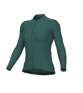 חולצה ארוכה קייצית לרכיבת אופניים לנשים PRAGMA COLOR BLOCK LONG SLEEVE LADY JERSEY ירוק טכנית אלסטית דקה ומאווררת מסננת קרינה