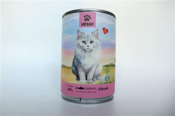 שימורי נתחים אורבן לחתול סלמון 400 גרם