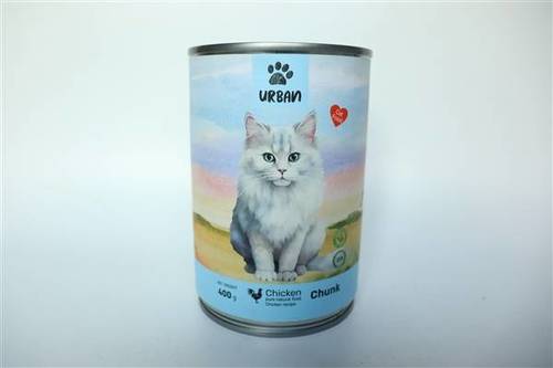 שימורי נתחים אורבן לחתול עוף 400 גרם