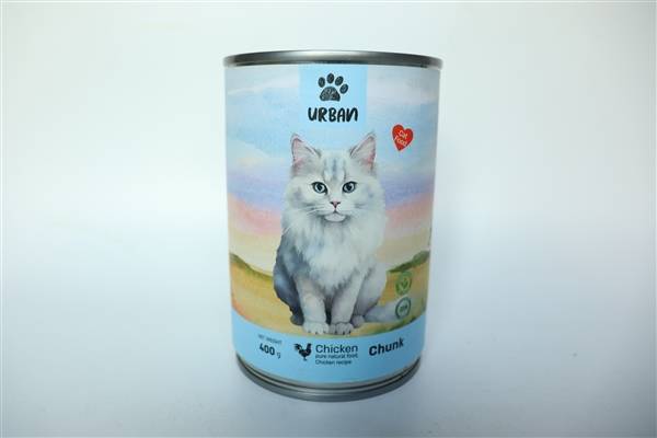 שימורי נתחים אורבן לחתול עוף 400 גרם