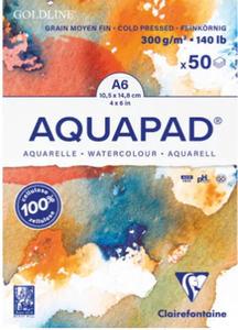 בלוק ציור אקוורל גולדליין 300 גר 50 דף AQUAPAD A6