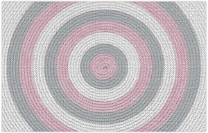 שטיח פעילות מעוצב לחדר ילדים Soft Mat במגע רך - עיגולים ורוד/אפור