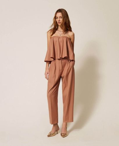 Wool blend bustier top