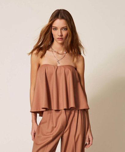 Wool blend bustier top