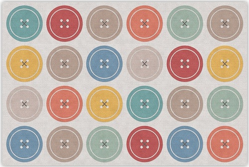 שטיח פעילות מעוצב לחדר ילדים Soft Mat במגע רך - כפתורים צבעוניים