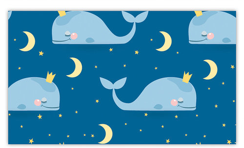 שטיח פעילות מעוצב לחדר ילדים Soft Mat במגע רך - לוויתנים כחול