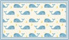 שטיח פעילות מעוצב לחדר ילדים Soft Mat במגע רך - לוויתנים תכלת עם מסגרת