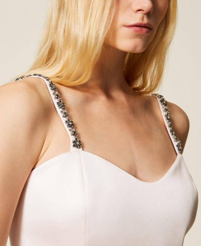 Duchesse cropped top with embroidery