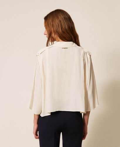 Crêpe de Chine cropped shirt