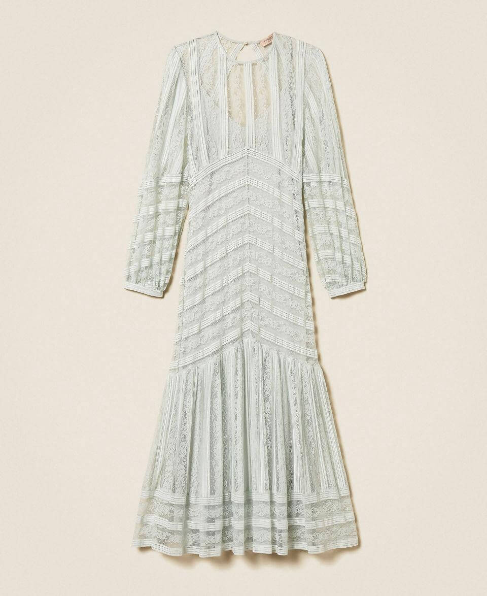 Long striped lace dress