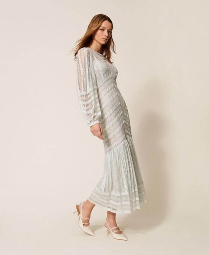 Long striped lace dress