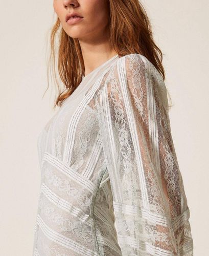 Long striped lace dress