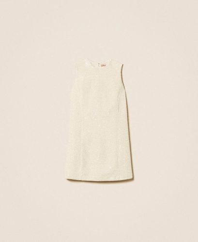 Short bouclé dress with sequins