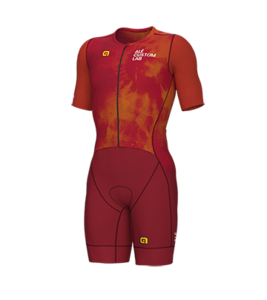 חליפת טריאתלון גברים ALE MAN TRIATHLON SS SUIT בורדו חמרה אלסטית טכנית אוורירית ומנדפת מאוד